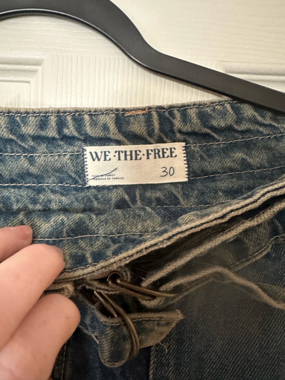 Free People Patchwork Denim High-Low Skirt - Picture 3 of 4